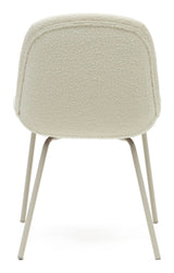 Aimin Dining Chair with Beige Ben, White Bouclé