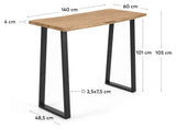 Alaia Bar Table, H105, Solid Acacia/Black Metal Frame