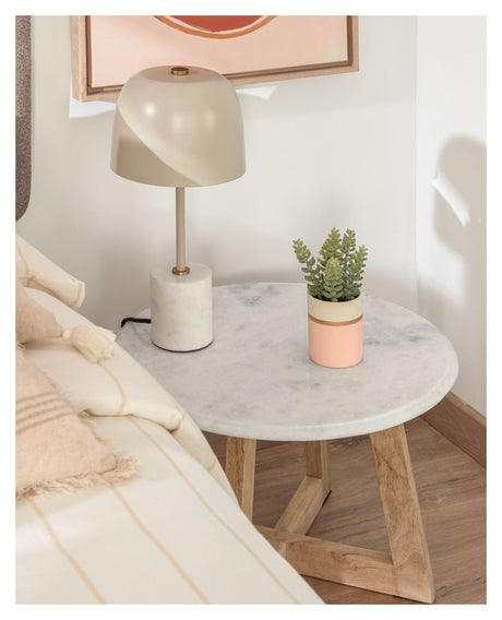 Alish bordslampa med marmor beige