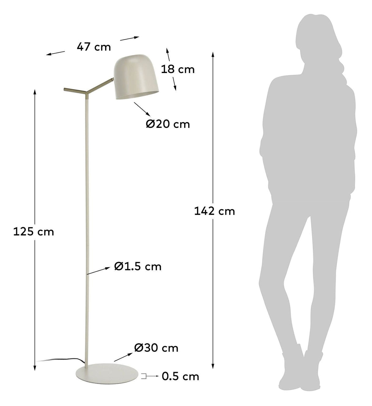 Alish Floor Lamp Beige