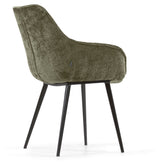 Amira Dining Chair, Dark Green Velvet Chenille