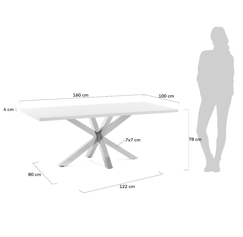 Arya matbord White/Sonoma Melamine, 160x100