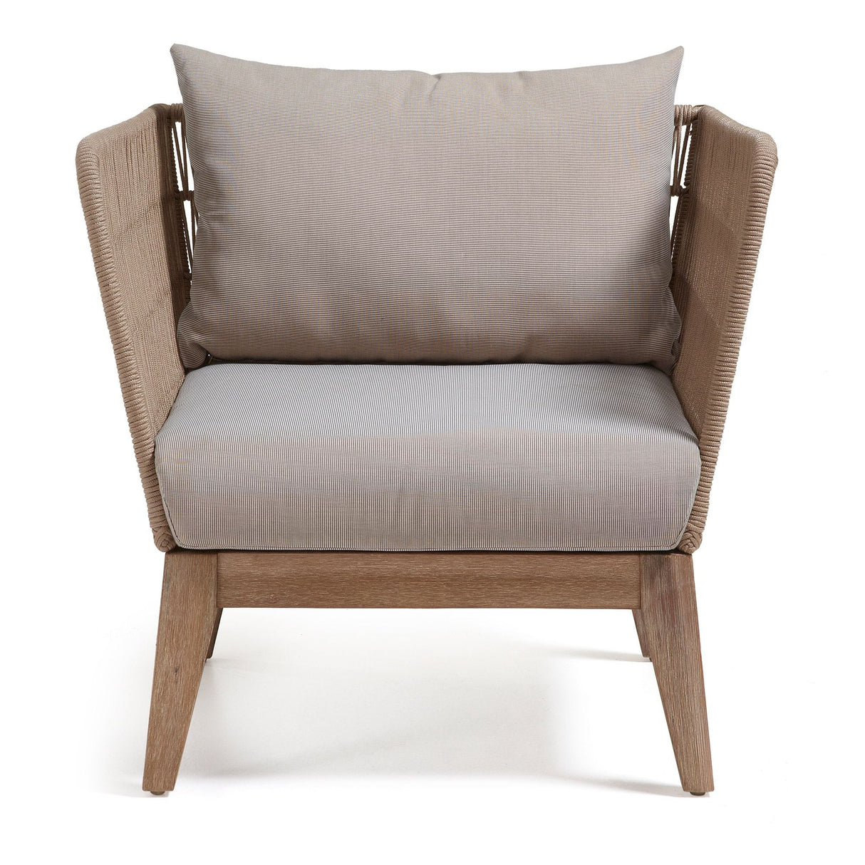 Bellano lounge stol med kuddar beige rep