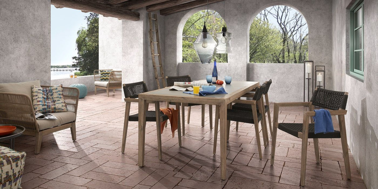 Bellano lounge stol med kuddar beige rep