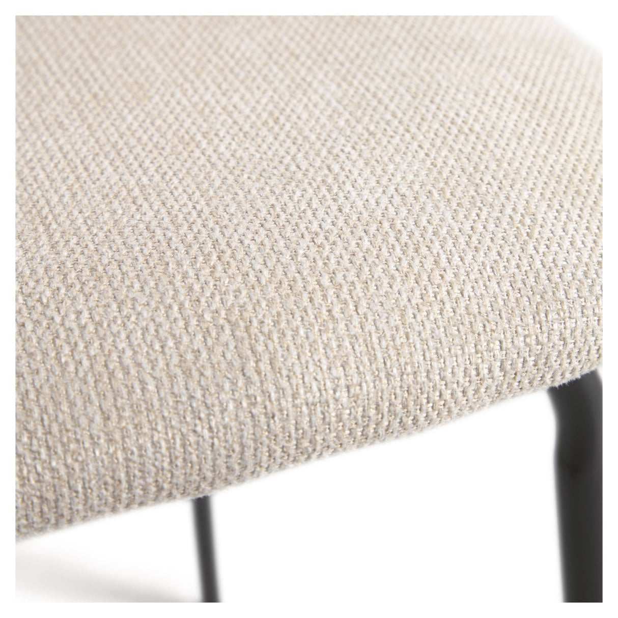 Benilda matstol, beige chenille/ek faner/svarta ben