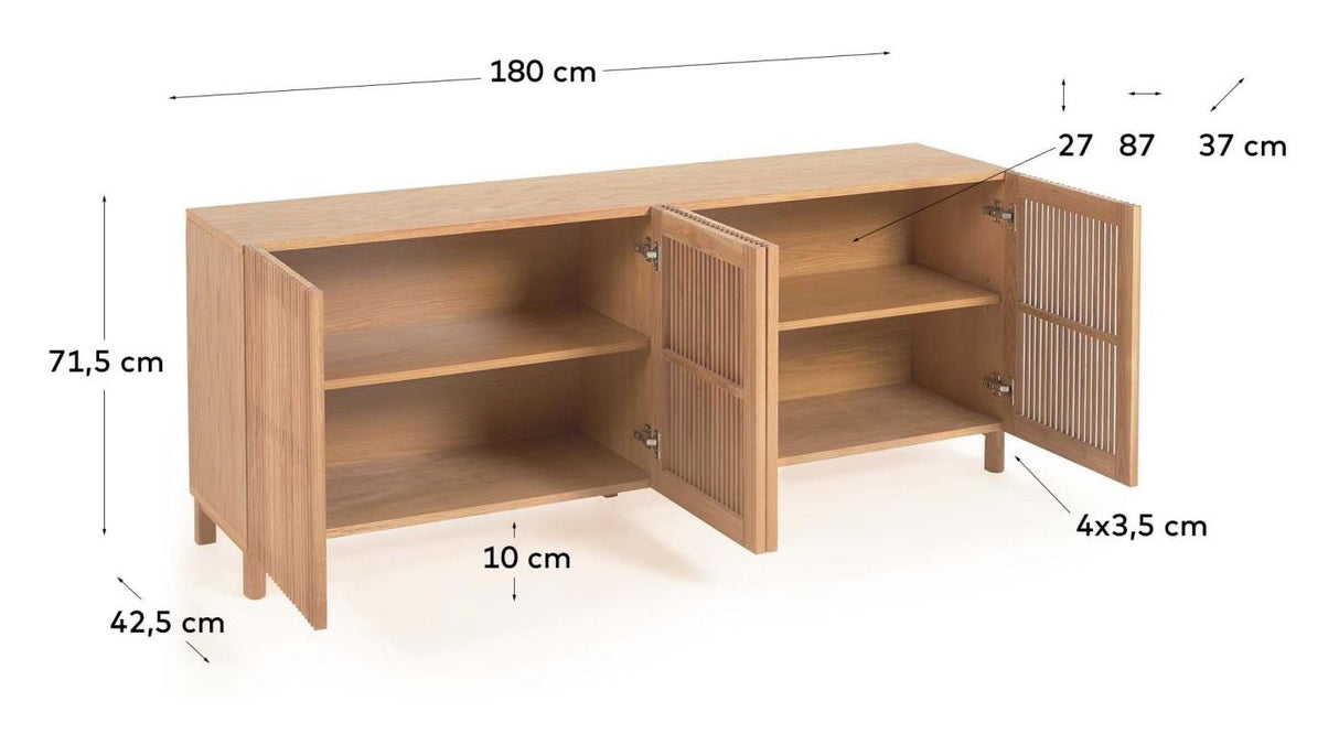 Beyla Sideboard, 180x70, ek/faner