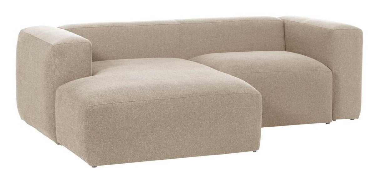 Block 2-Pers. Soffa med vänsterläge chaise beige chenille