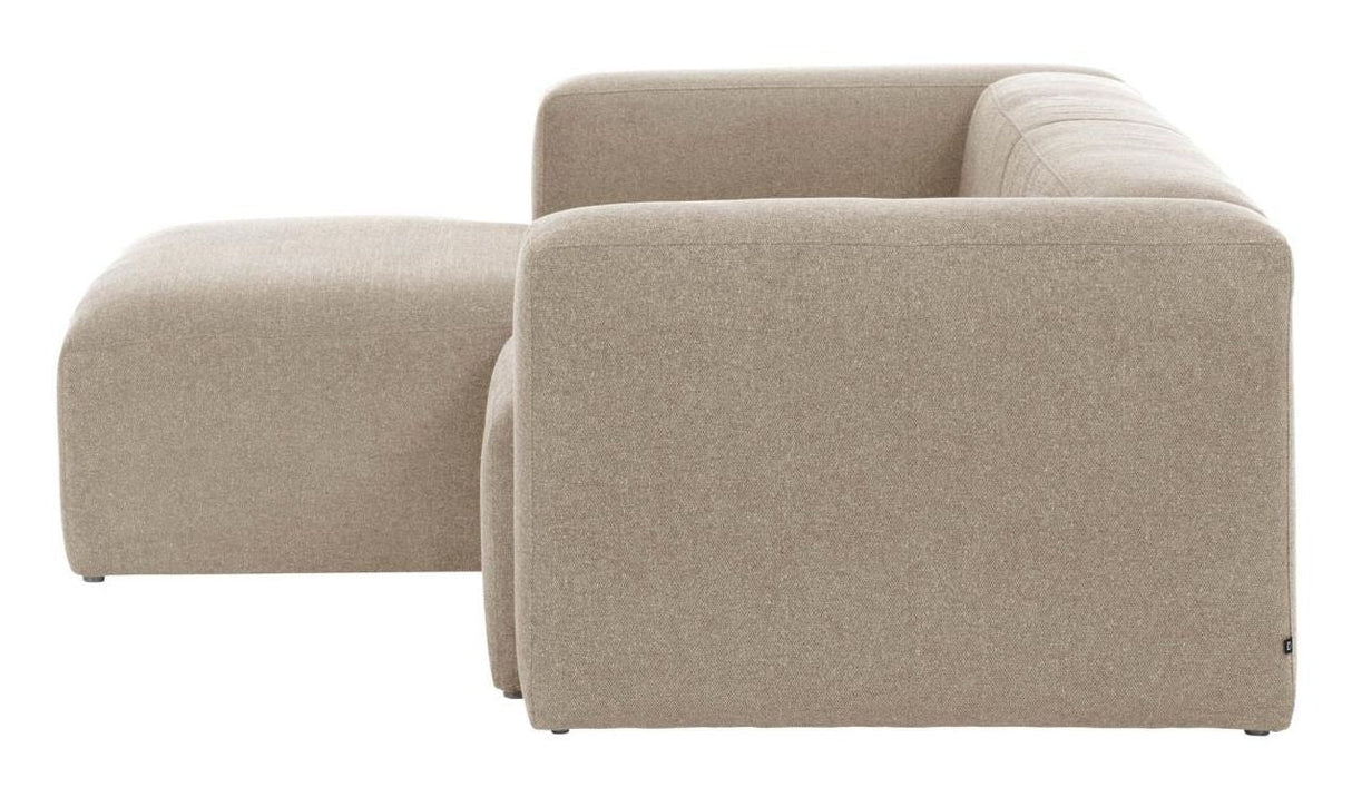 Block 2-Pers. Soffa med vänsterläge chaise beige chenille