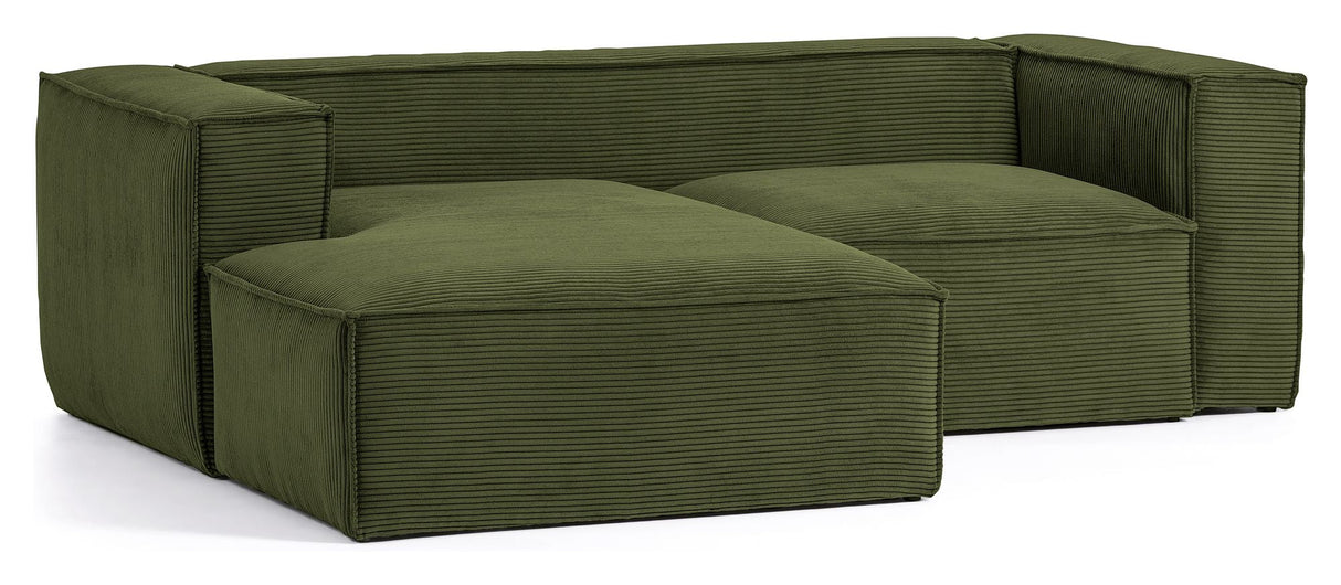 Block 2-Pers. Soffa med vänsterläge schäslong, B240, Green Velvet