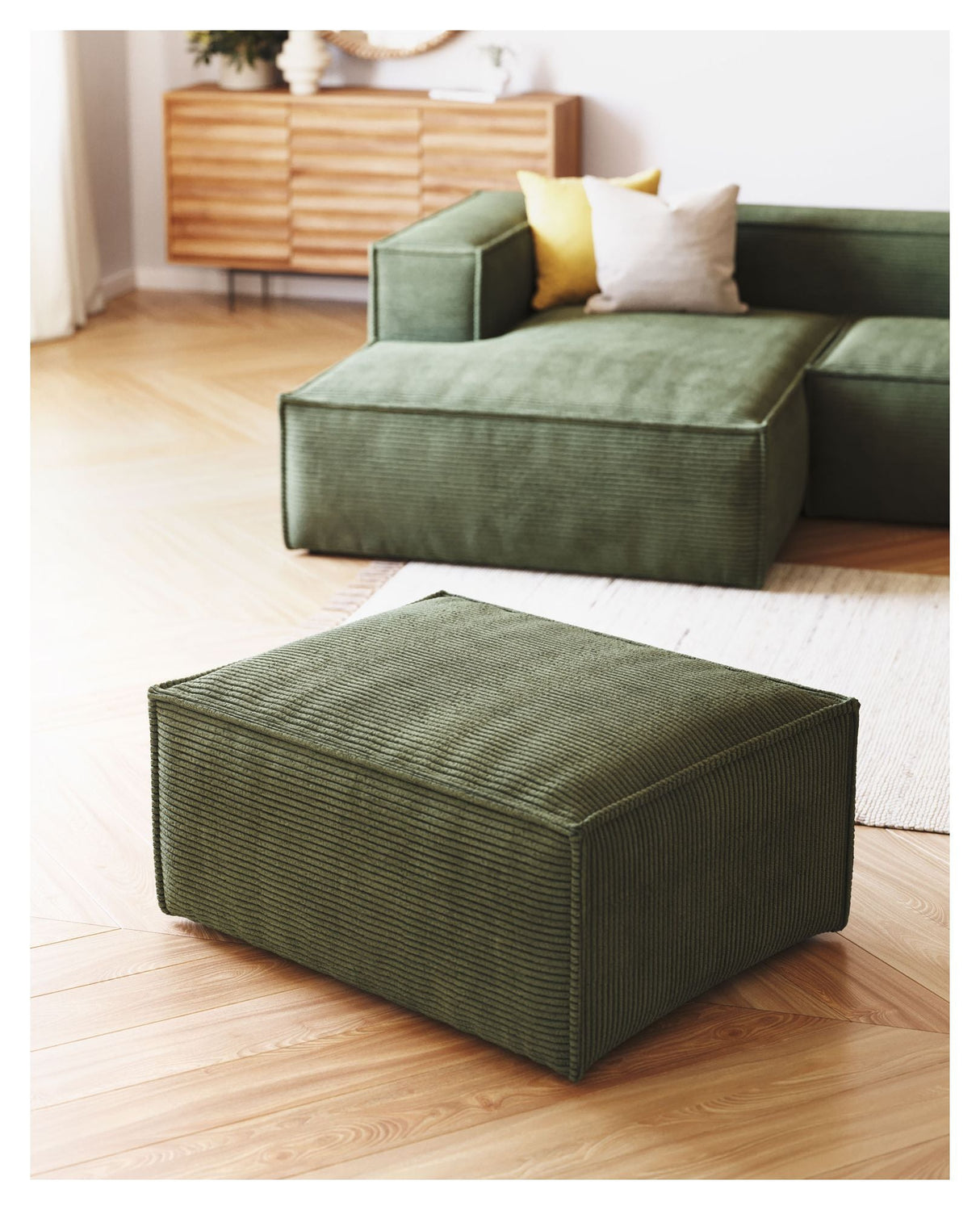 Block 2-Pers. Soffa med vänsterläge schäslong, B240, Green Velvet