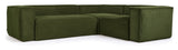 Block 3-Pers. Corner Soffa, 290x230, Green Velvet