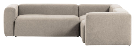 Block 3-Pers. Corner Soffa Beige Chenille, 290x230