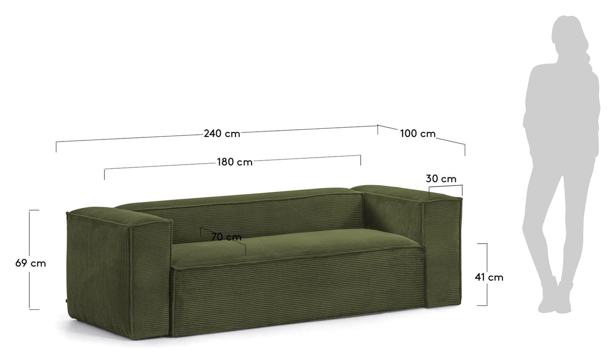 Block 3 -sits soffa - Grön sammet