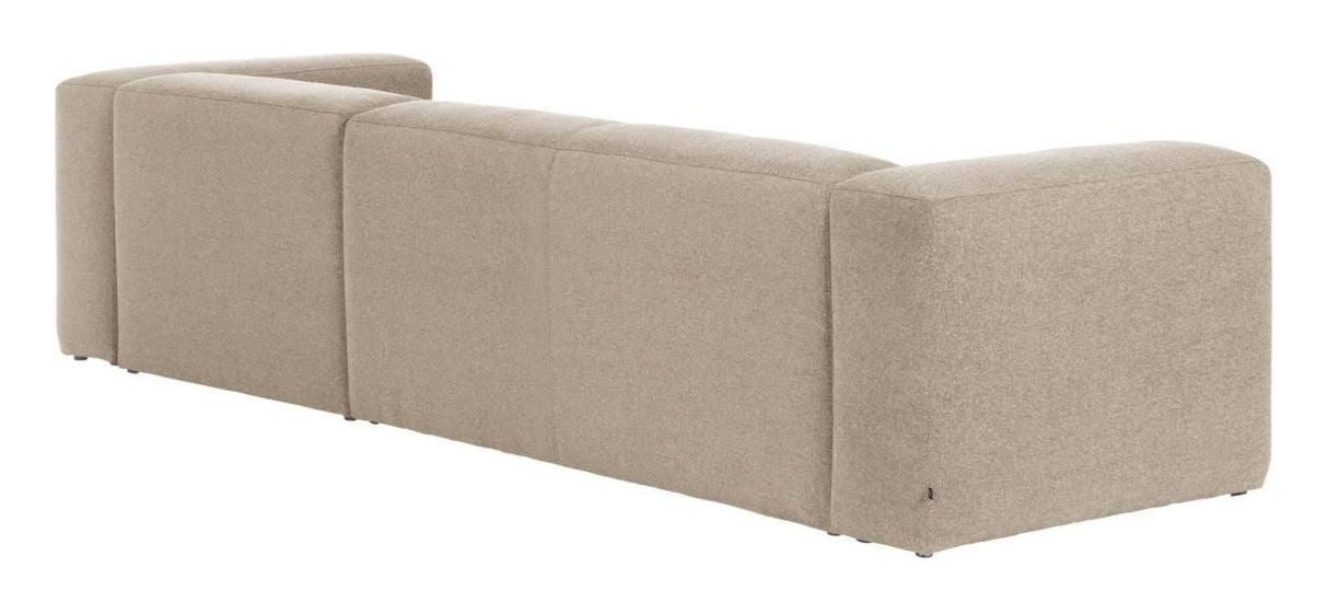 Block 3-sits soffa w. Höger schäslong - beige