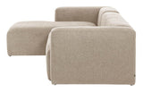 Block 3-Pers. Soffa med vänsterläge chaise beige