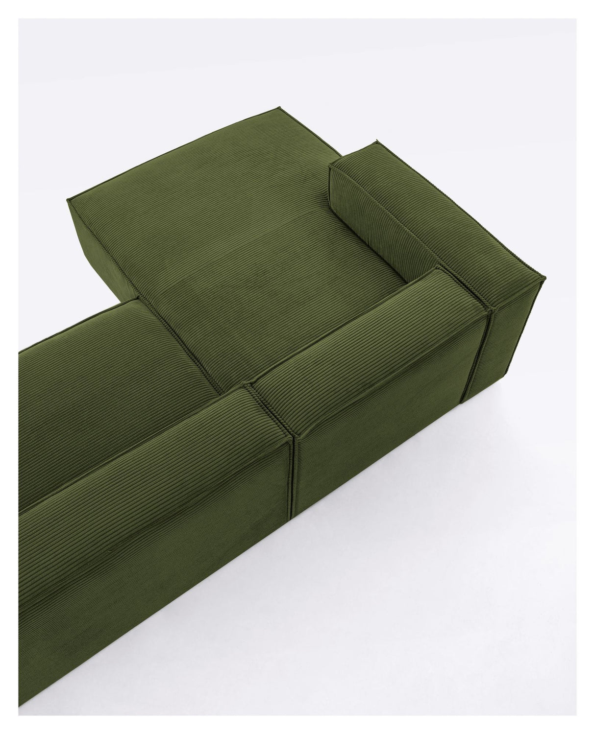 Block 3-Pers. Soffa med vänster-schäslong, B300, Green Velvet