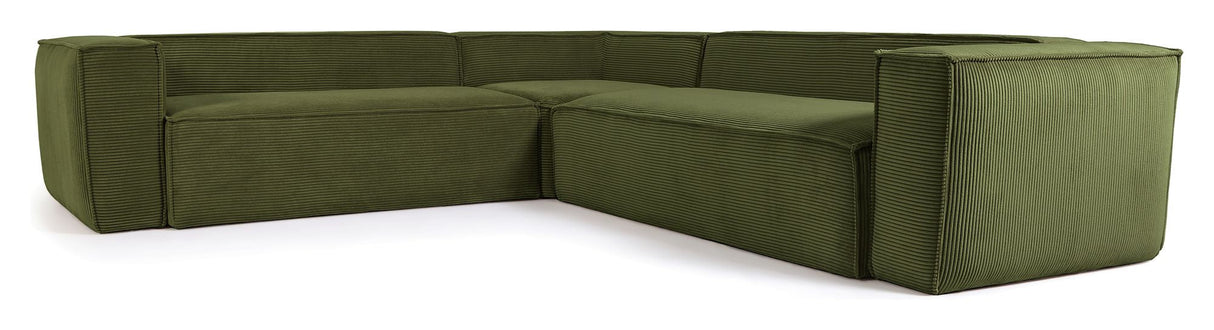 Block 4-Pers. Corner Soffa, 290x290, Green Velvet