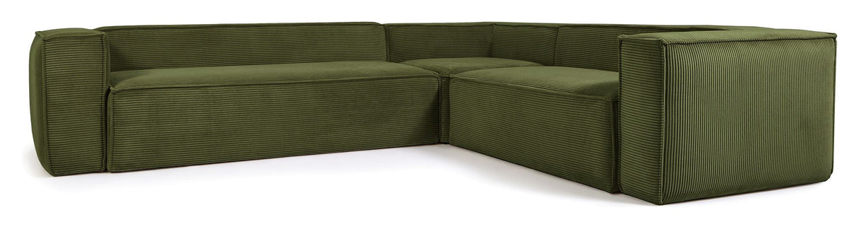 Block 5-Pers. Corner Soffa, 320x290, Green Velvet