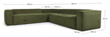 Block 6-Pers. Corner Soffa, 320x320, Green Velvet