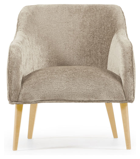 Bobly Lounge Chair, Beige Chenille/träben