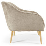 Bobly Lounge Chair, Beige Chenille/träben