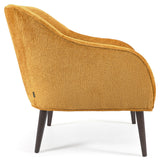 Bobly Lounge Chair, Yellow Chenille/träben Wenge Finish