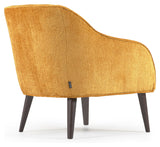 Bobly Lounge Chair, Yellow Chenille/träben Wenge Finish