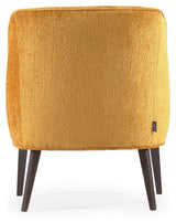 Bobly Lounge Chair, Yellow Chenille/träben Wenge Finish