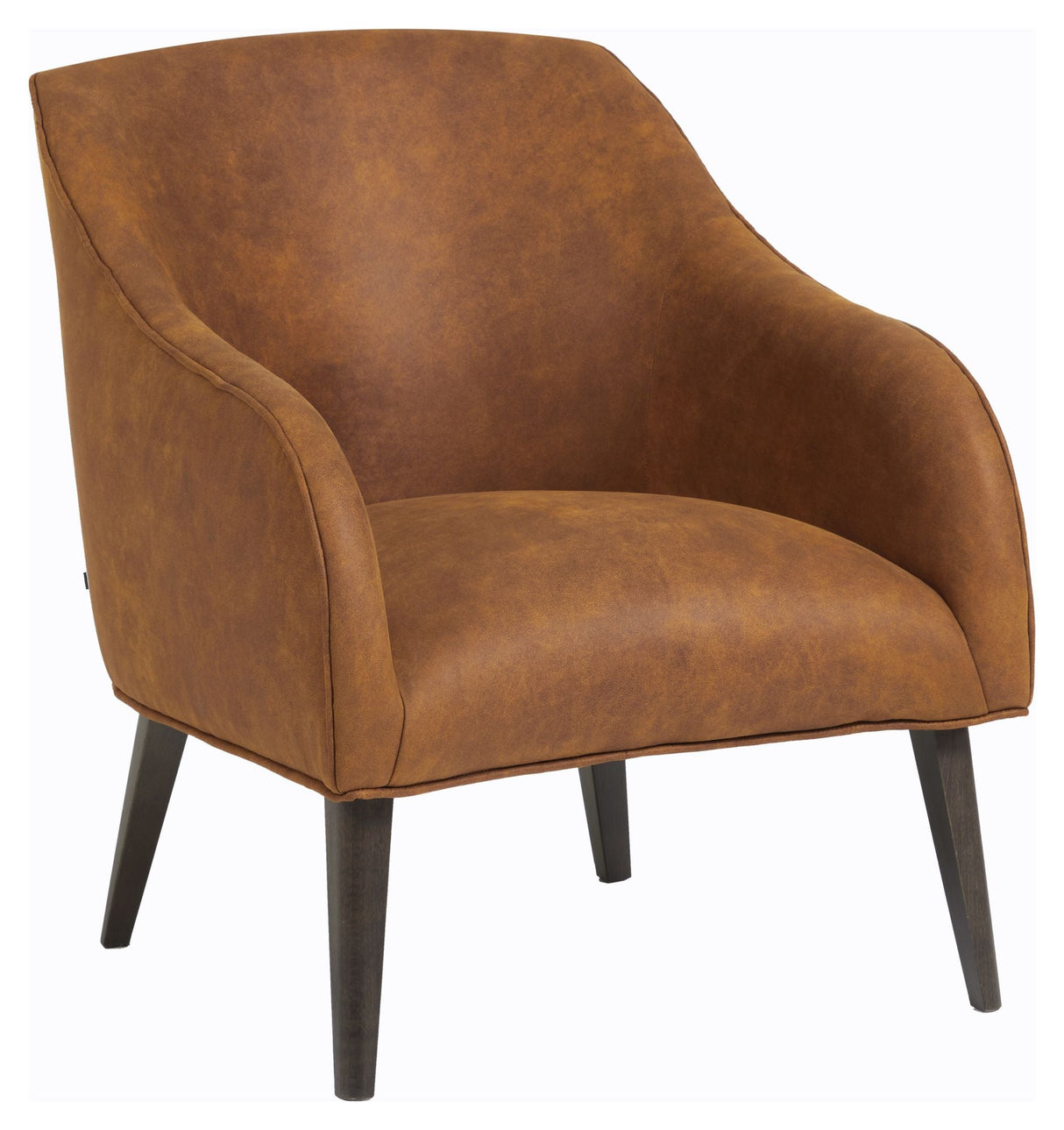 Bobly Lounge Chair - Light Brown Leatherette