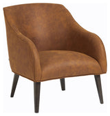 Bobly Lounge Chair - Light Brown Leatherette