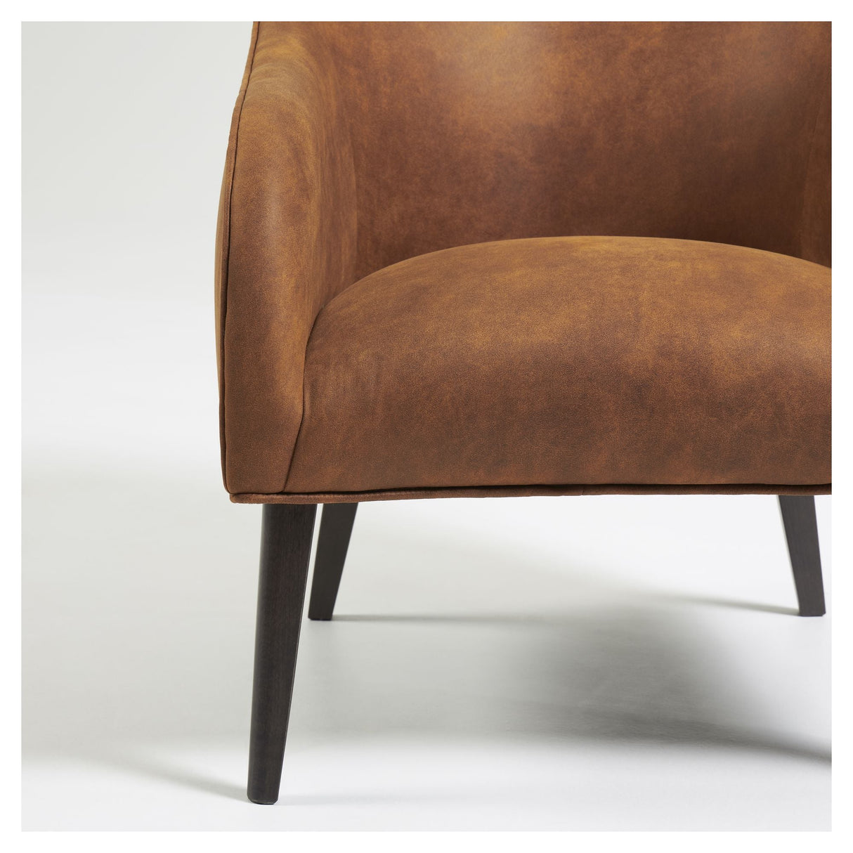 Bobly Lounge Chair - Light Brown Leatherette