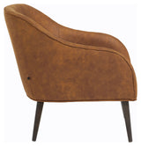 Bobly Lounge Chair - Light Brown Leatherette