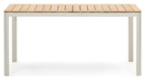 Bona Garden Table, White/Nature, 90x163