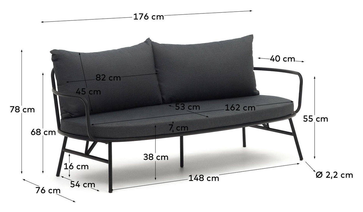 Bramant 2-Pers. Soffa, svart