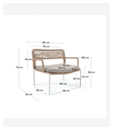 Cailin lounge stol beige rep/vitt