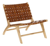 Calixta Lounge -stol, teak/läder