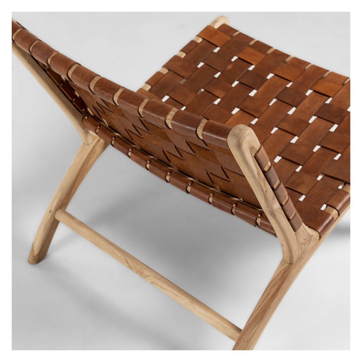 Calixta Lounge -stol, teak/läder