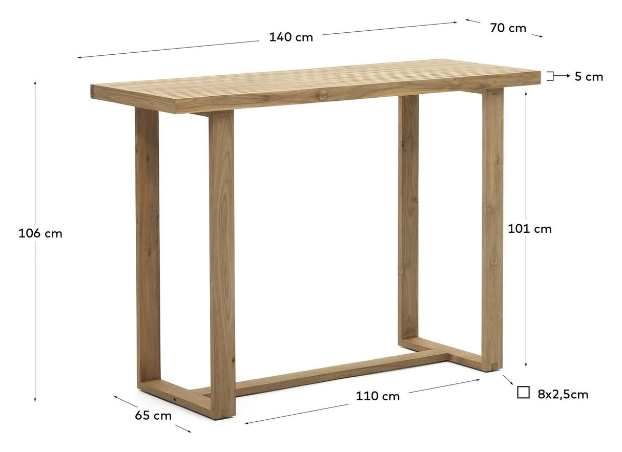 Canadell Bar Table, Nature Teak, 140x70