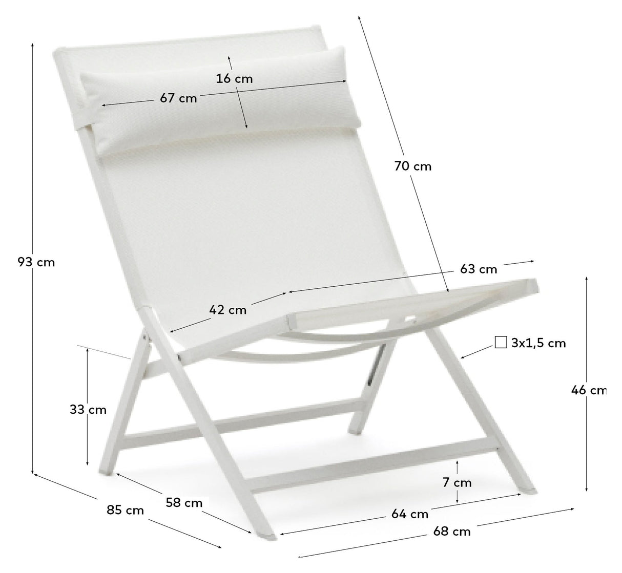 Canutell foldingstol, vit