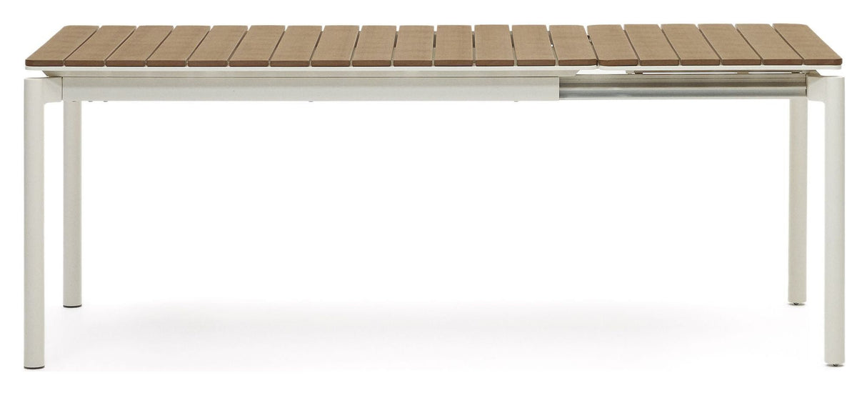 Canyelles trädgårdsbord med förlängning, White Alu, 140 (200) x90