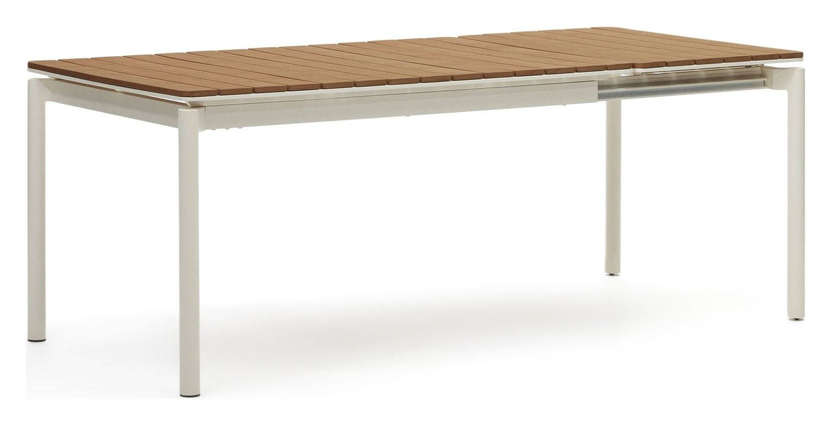 Canyelles trädgårdsbord med förlängning, White Alu, 140 (200) x90