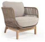 Catalina Lounge Chair w. beige rep, akacia trä