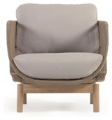 Catalina Lounge Chair w. beige rep, akacia trä