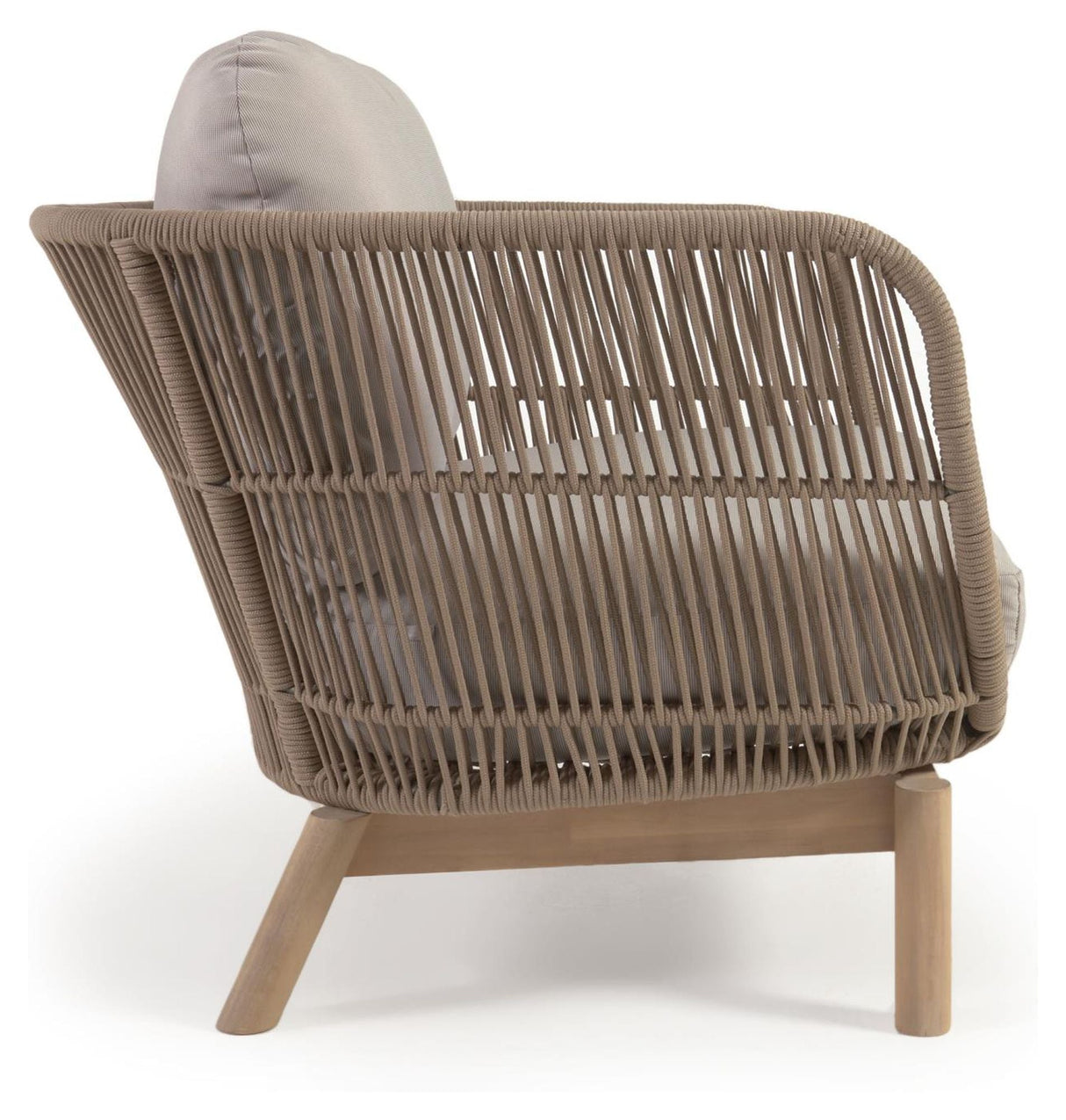 Catalina Lounge Chair w. beige rep, akacia trä