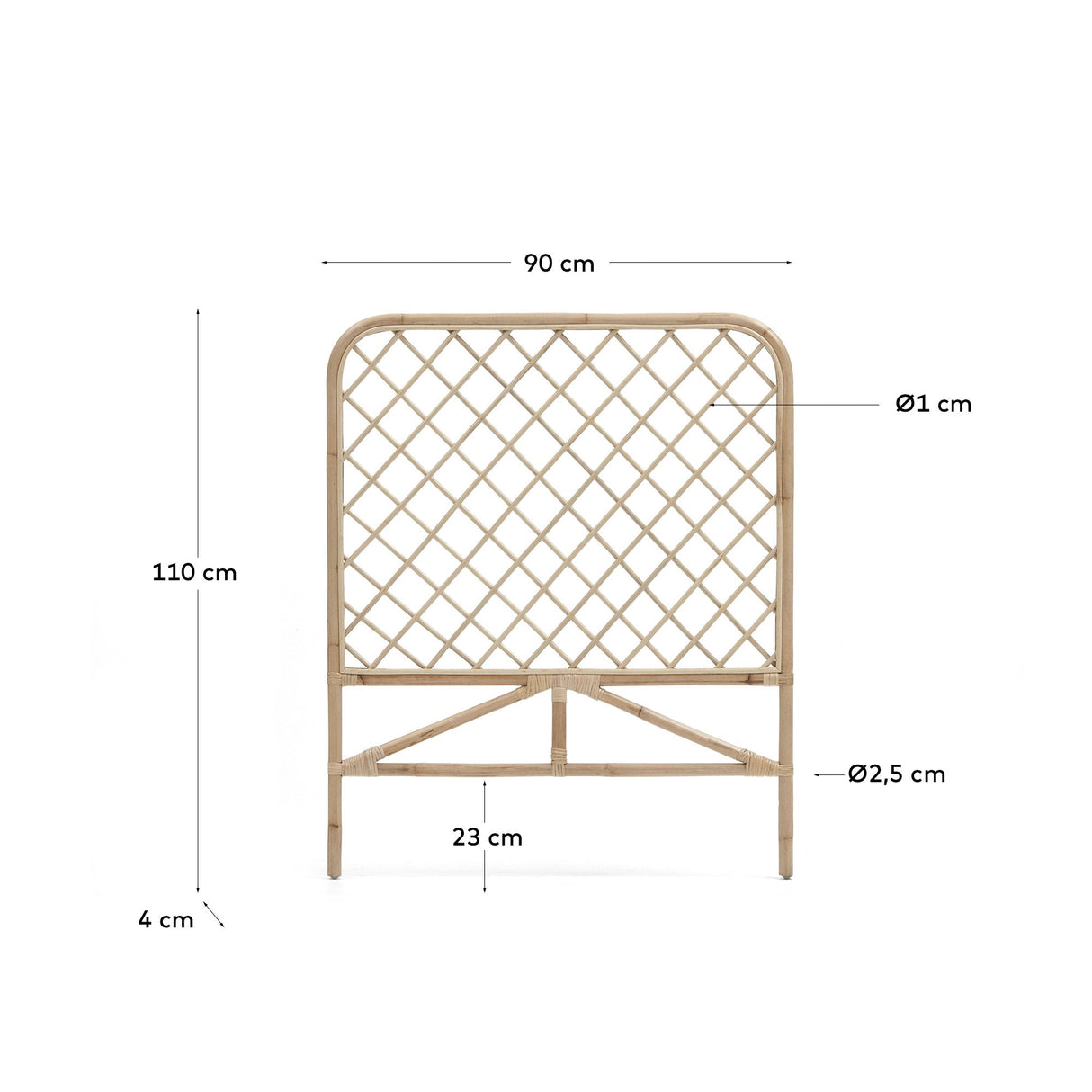 Citalalli Bedboard of Rottan, 90 cm