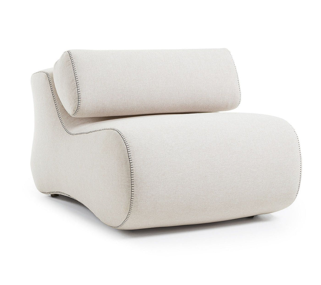 Club Lounge -stol med nackstöd, beige