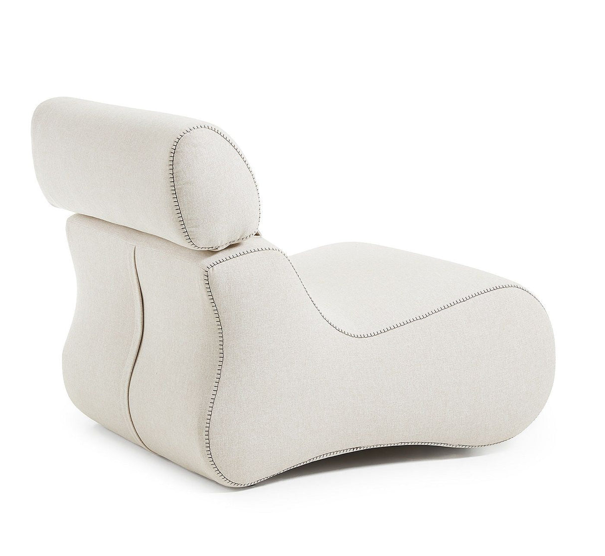 Club Lounge -stol med nackstöd, beige