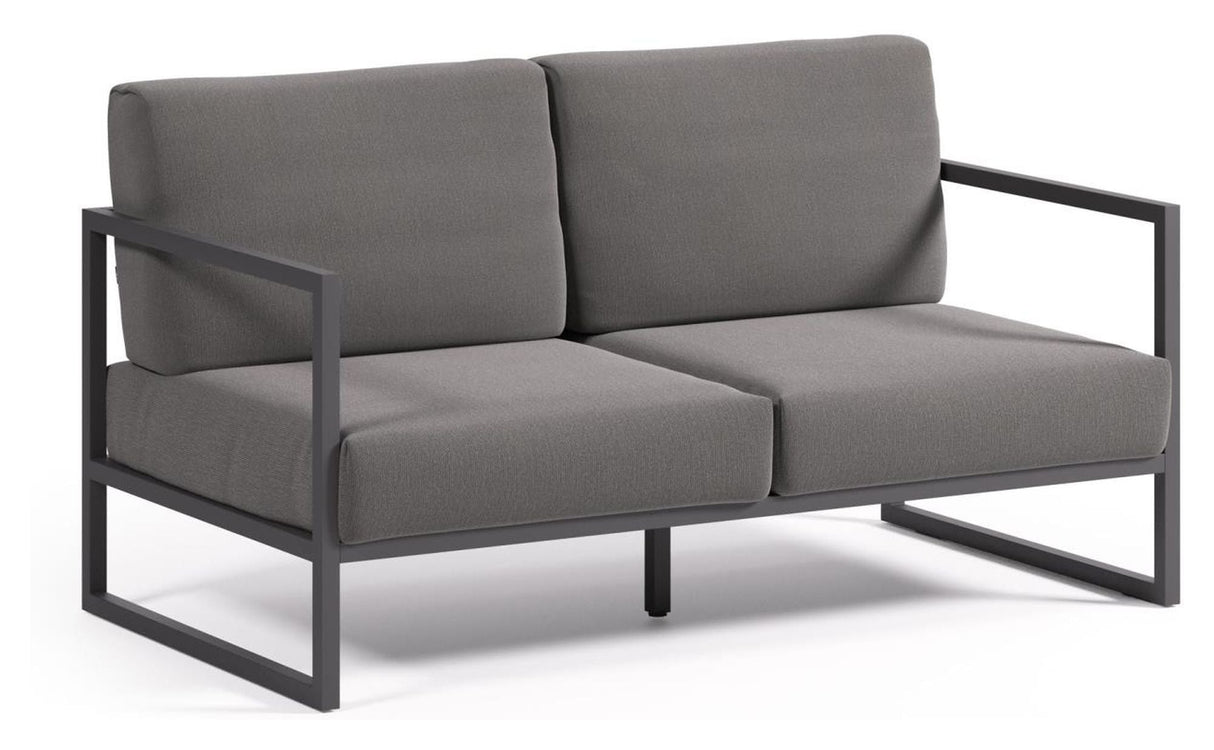 Comova 2-Pers. Lounge soffa 152 cm, mörkgrå/svart aluminium