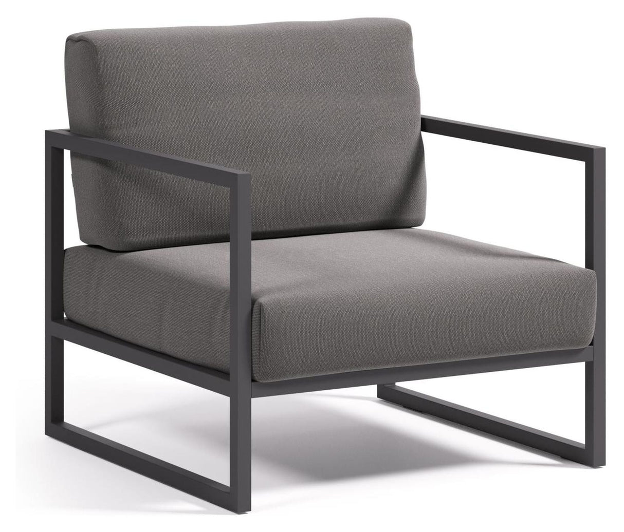 Comova Lounge Chair, Dark Grey/Black Aluminium