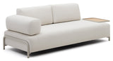 COMPO 3-PERS. Soffa med ekbricka, beige chenille